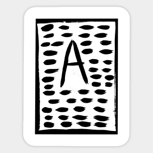 The painting of the letter A . Sticker